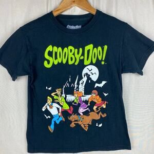 Scooby Doo & Gang Haunted House T-Shirt Kids/Youth sz 11/12 Black Short Sleeve
